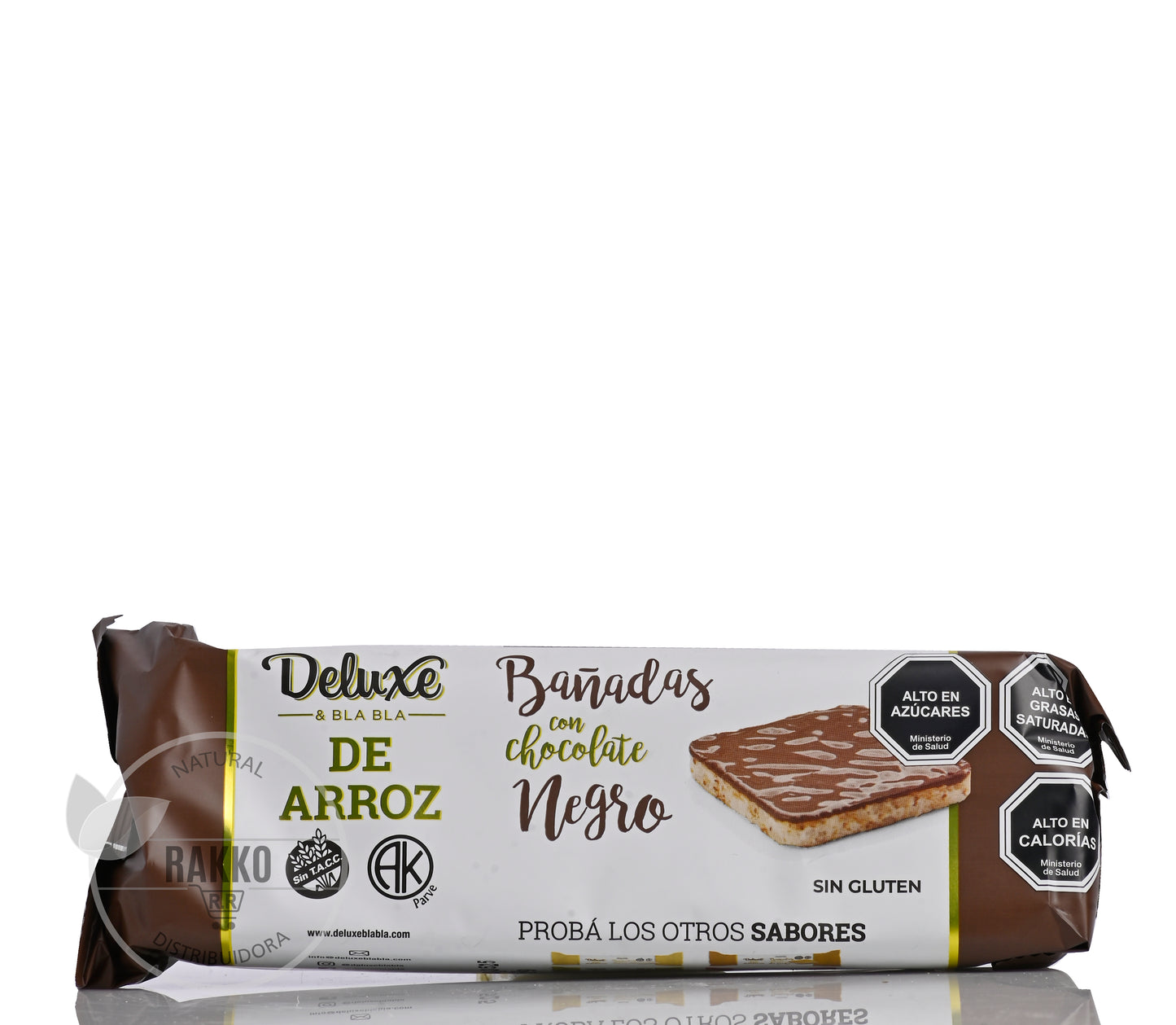 GALLETAS DE ARROZ CUBIERTAS EN CHOCOLATE NEGRO SIN GLUTEN 115g