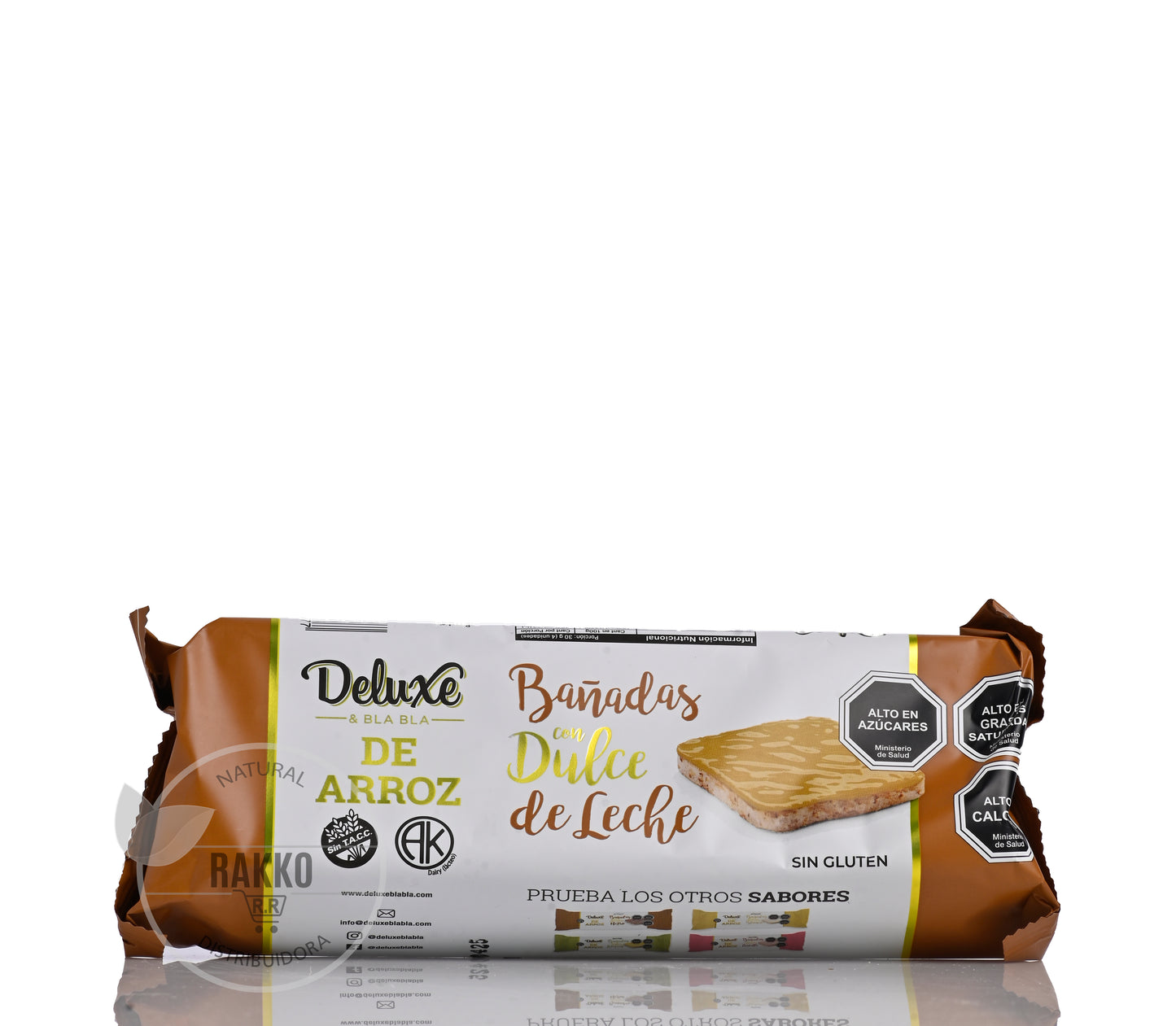 GALLETAS DE ARROZ CUBIERTAS EN DULCE DE LECHE SIN GLUTEN 115g