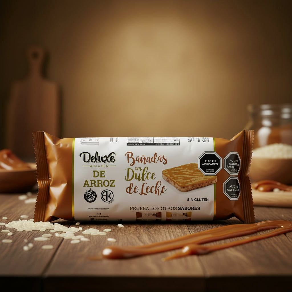GALLETAS DE ARROZ CUBIERTAS EN DULCE DE LECHE SIN GLUTEN 115g