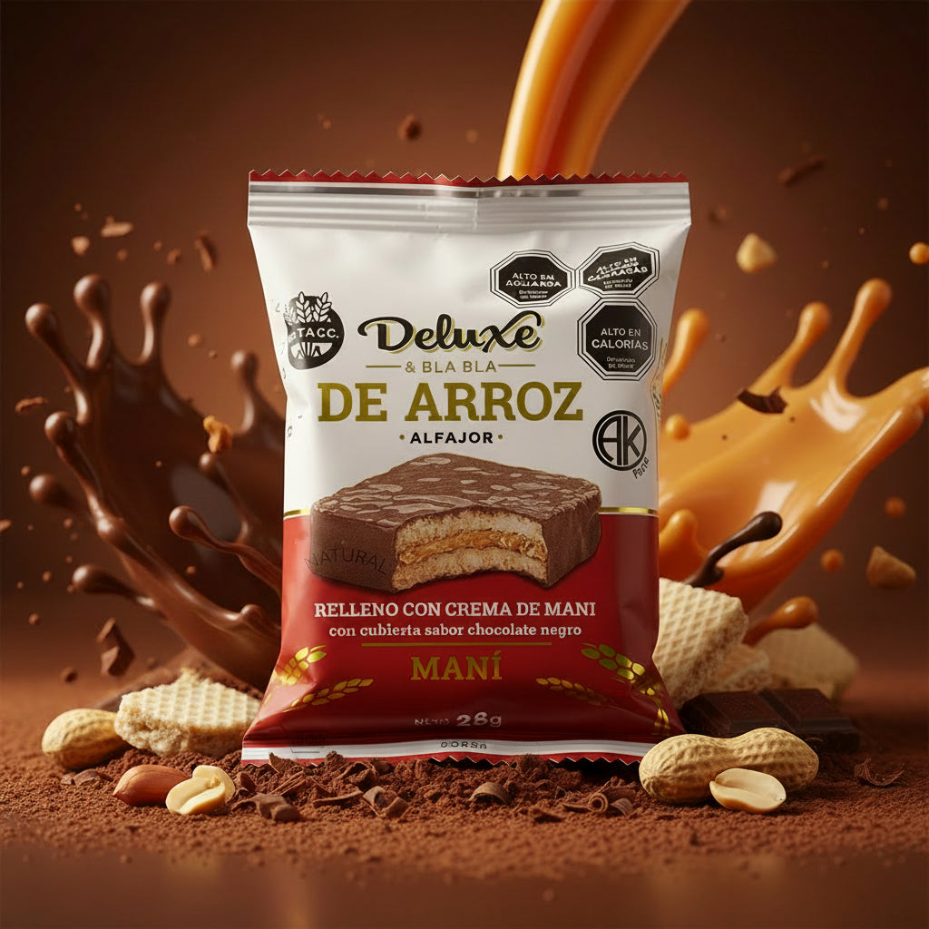 ALFAJOR RELLENO CREMA DE MANI CUBIERTO CON CHOCOLATE SIN GLUTEN 28g