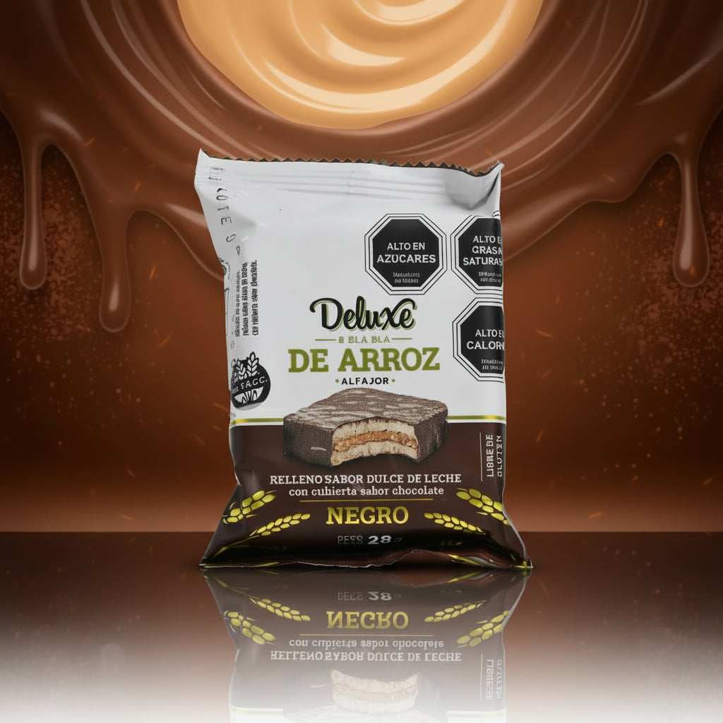 ALFAJOR RELLENO DE DULCE DE LECHE CUBIERTO CON CHOCOLATE SIN GLUTEN 28g