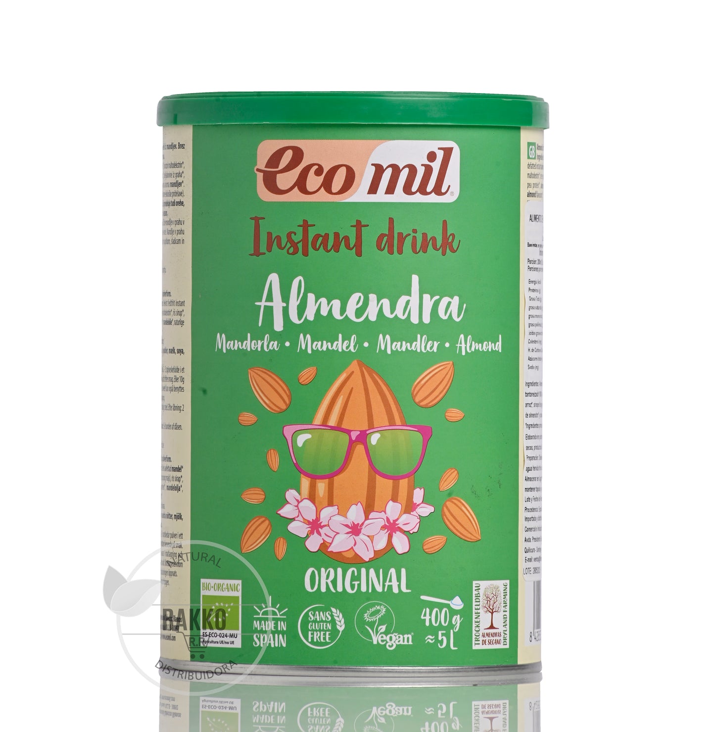 ECO MIL BEBIDA DE ALMENDRA INSTANTANEA BIO ORGANICA SIN GLUTEN 400g