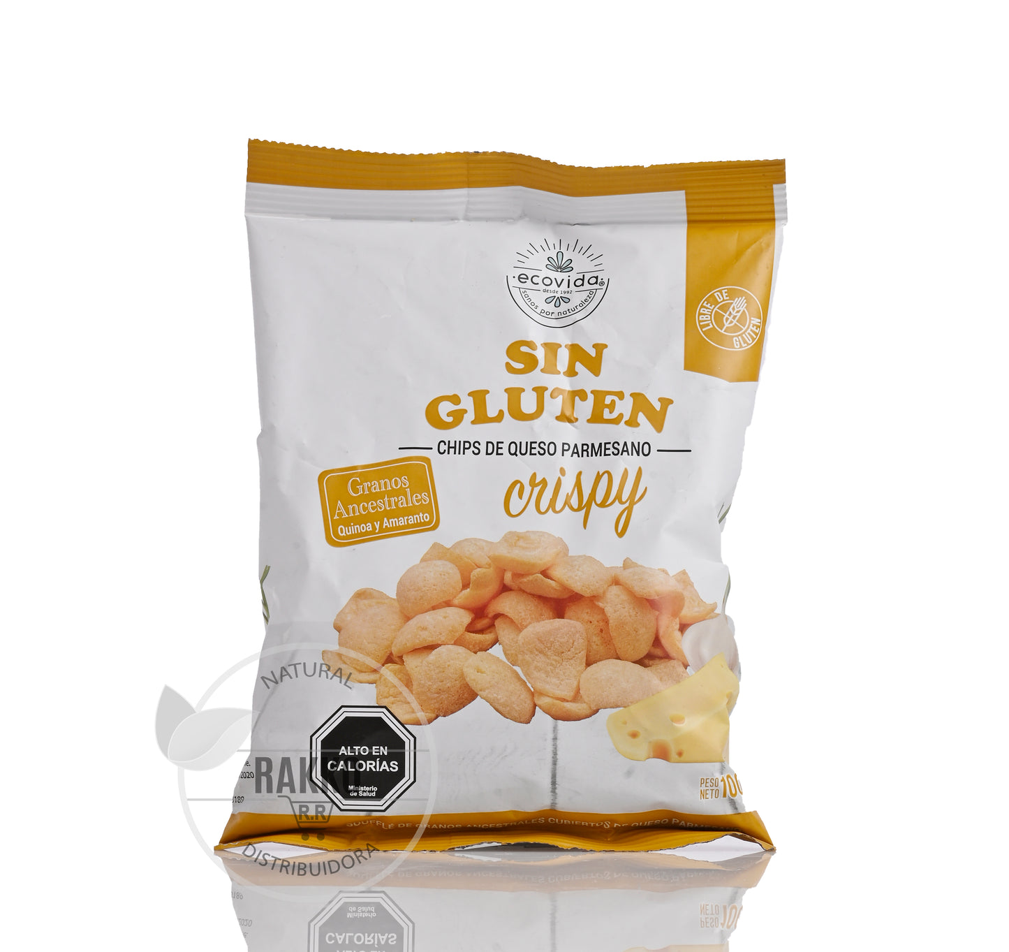 ECOVIDA SNACK CRISPY QUESO PARMESANO SIN GLUTEN 100g liquidacion venc 06/05/2025