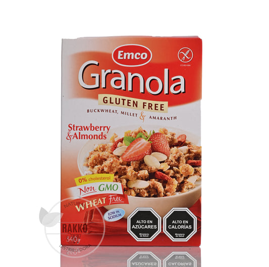 GRANOLA FRUTILLAS Y ALMENDRAS SIN GLUTEN EMCO 340g