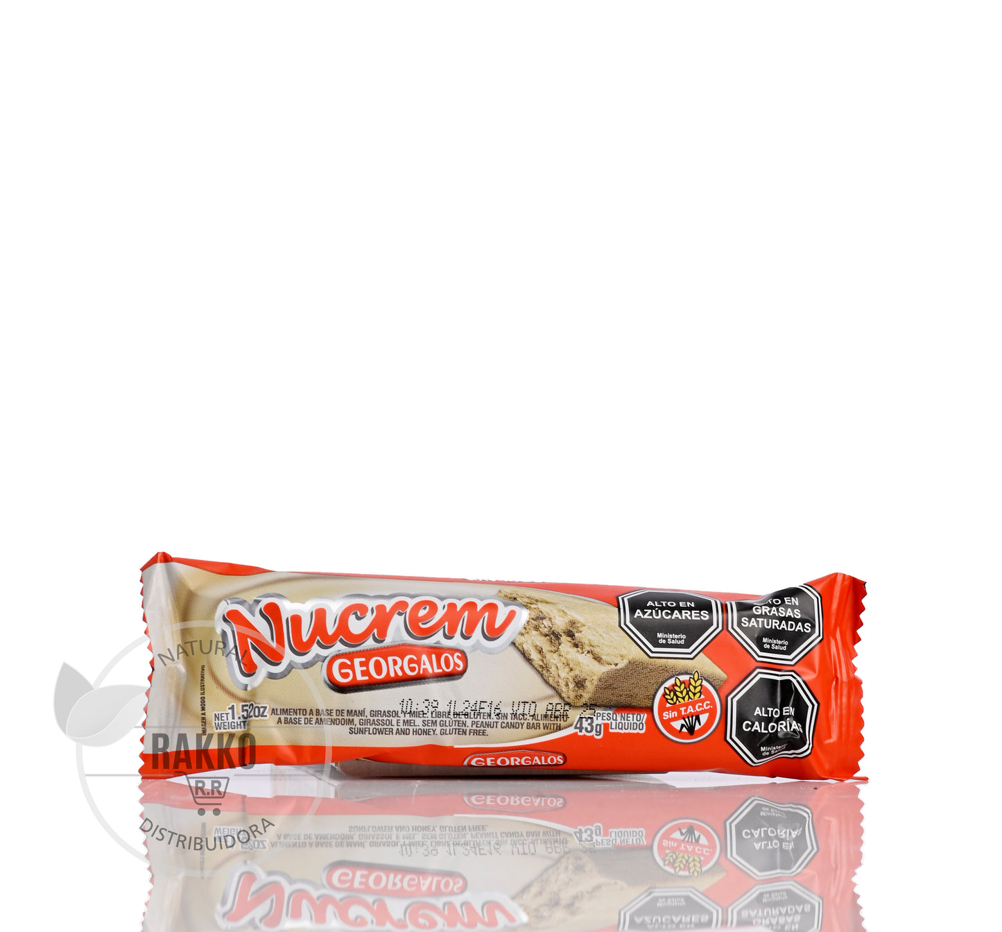 NUCREM TURRON CREMA DE MANI SIN GLUTEN 43g liquidacion vencimiento 30/04/2025