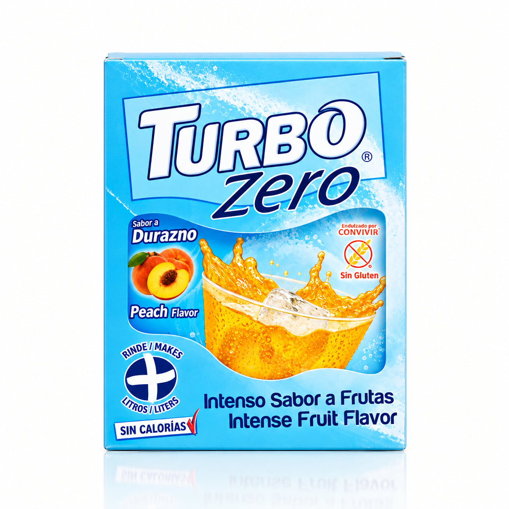 TURBO ZERO JUGO SABOR DURAZNO DISPLAY 10UN