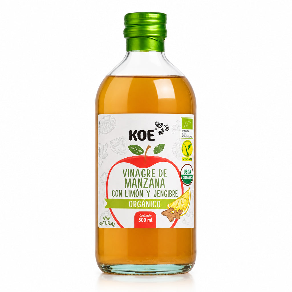 KOE VINAGRE DE MANZANA ORGANICO LIMON JENGIBRE SIN GLUTEN 500ML