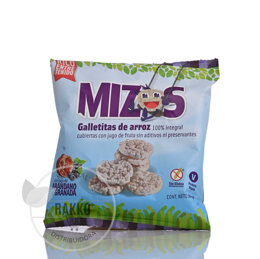 MIZOS GALLETAS DE ARROZ SABOR ARANDANO Y GRANADA 16g