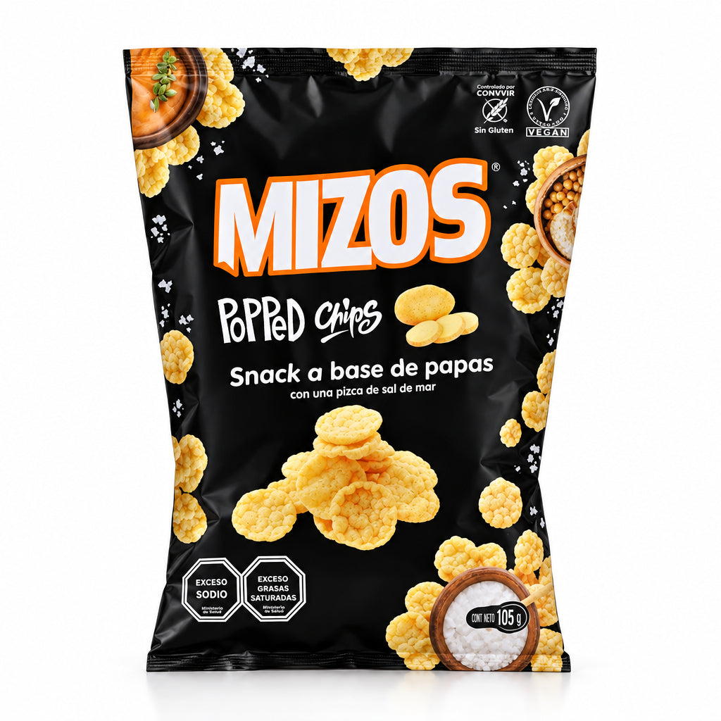 MIZOS POPPED CHIPS PAPA SAL DE MAR 105G