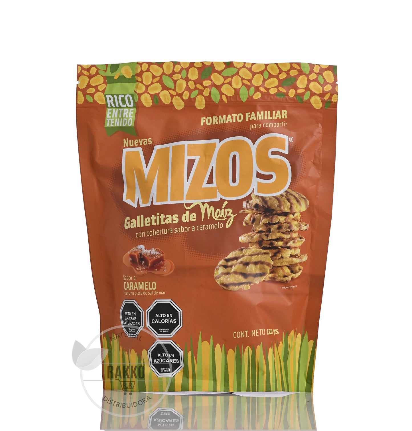 MIZOS GALLETAS DE MAÍZ SABOR CARAMELO 120g