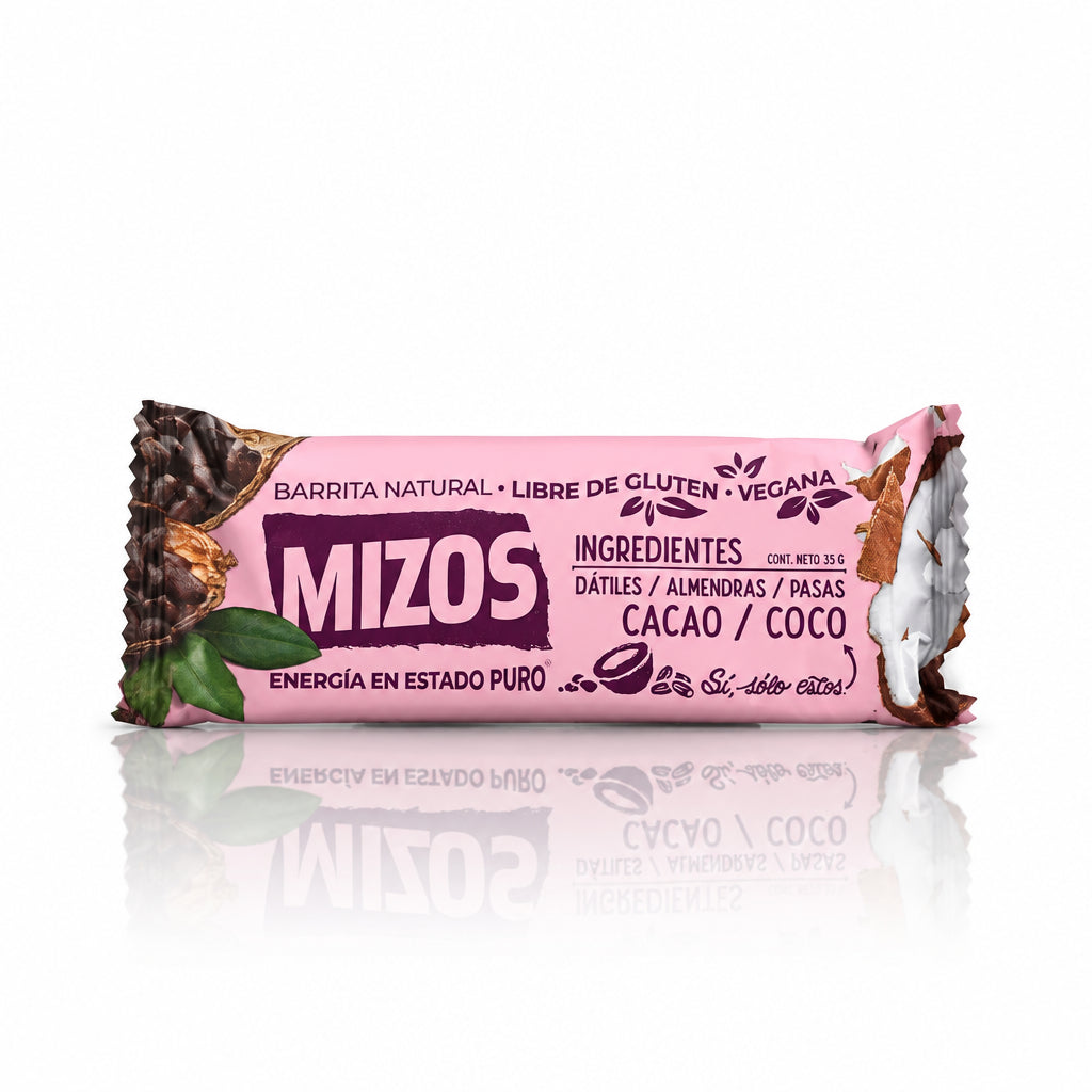 MIZOS BARRITA NATURAL SABOR CACAO - COCO 35G