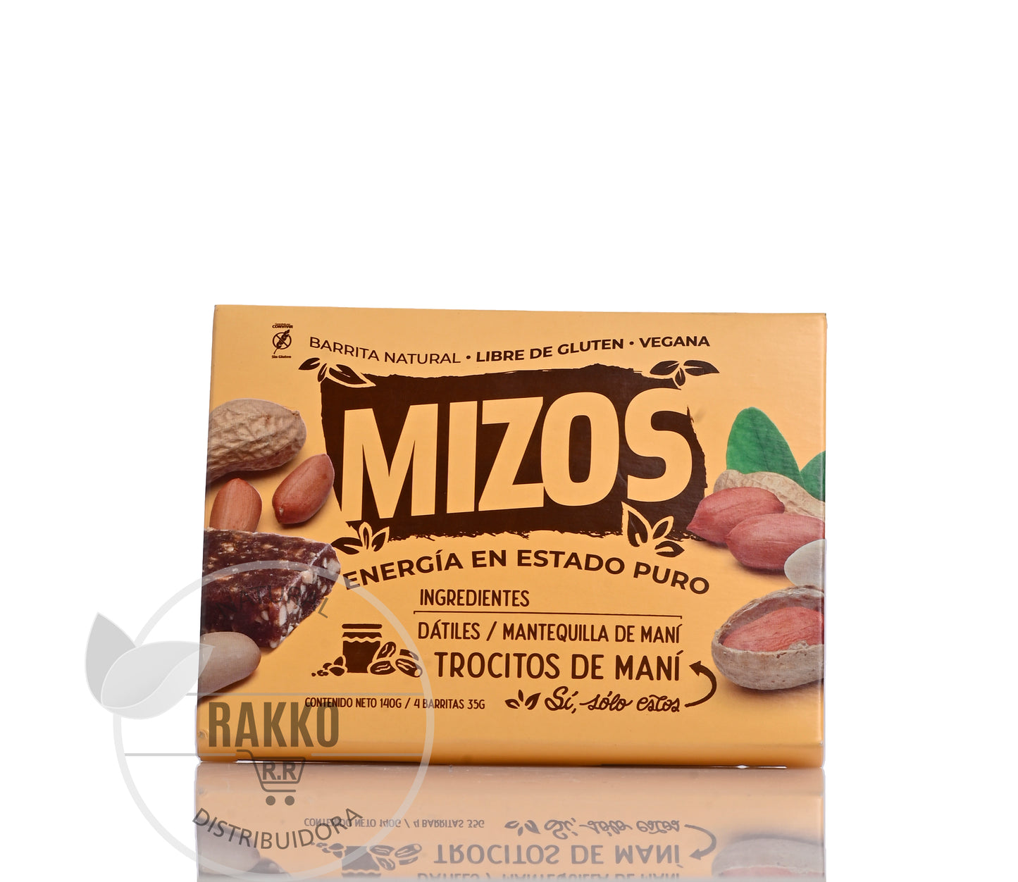 MIZOS BARRITA NATURAL SABOR MANTEQUILLA DE MANI DISPLAY 4un