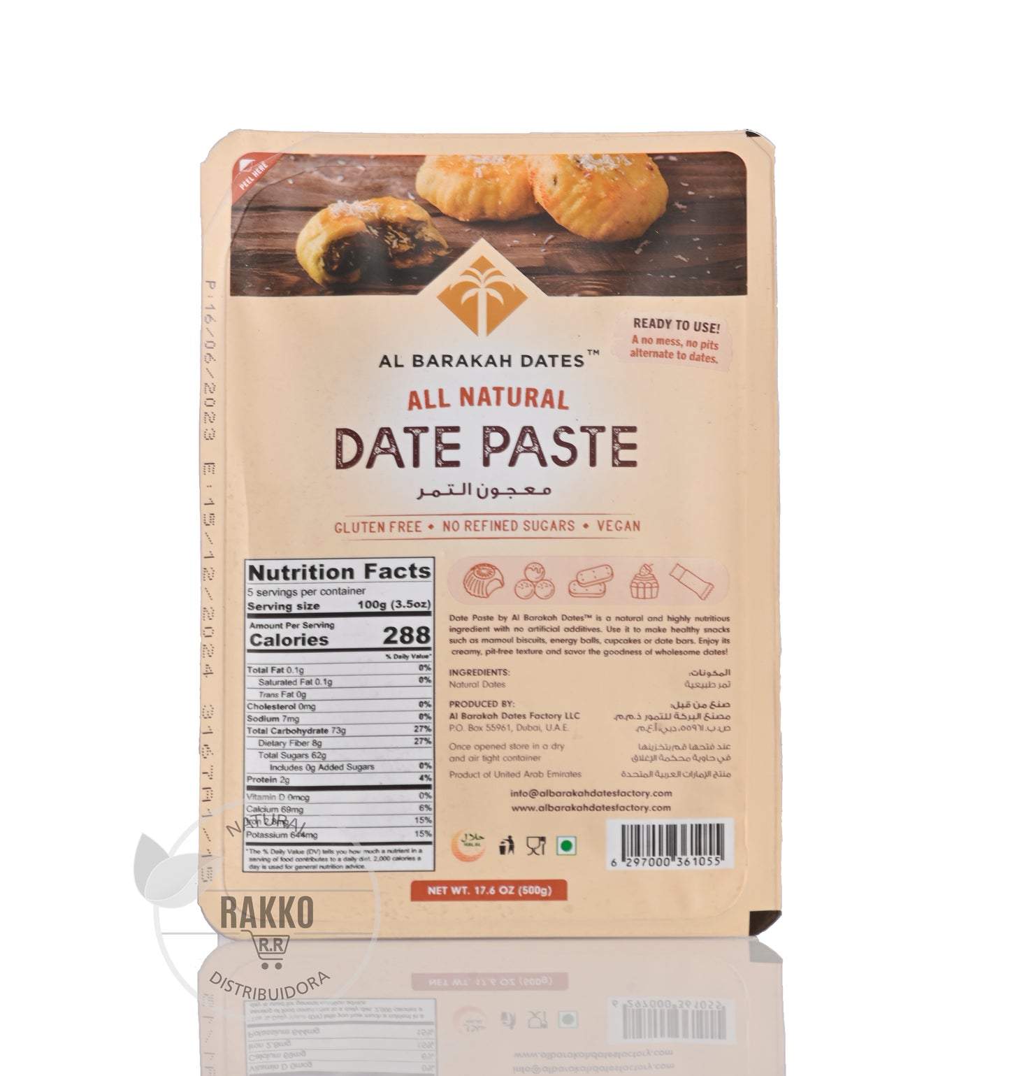 PASTA DE DATILES SIN GLUTEN 500g