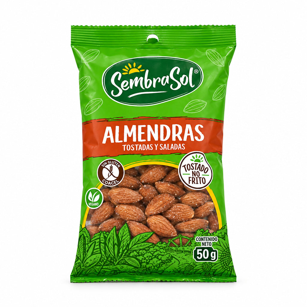 SEMBRASOL ALMENDRAS TOSTADAS Y SALADAS SIN GLUTEN 60G