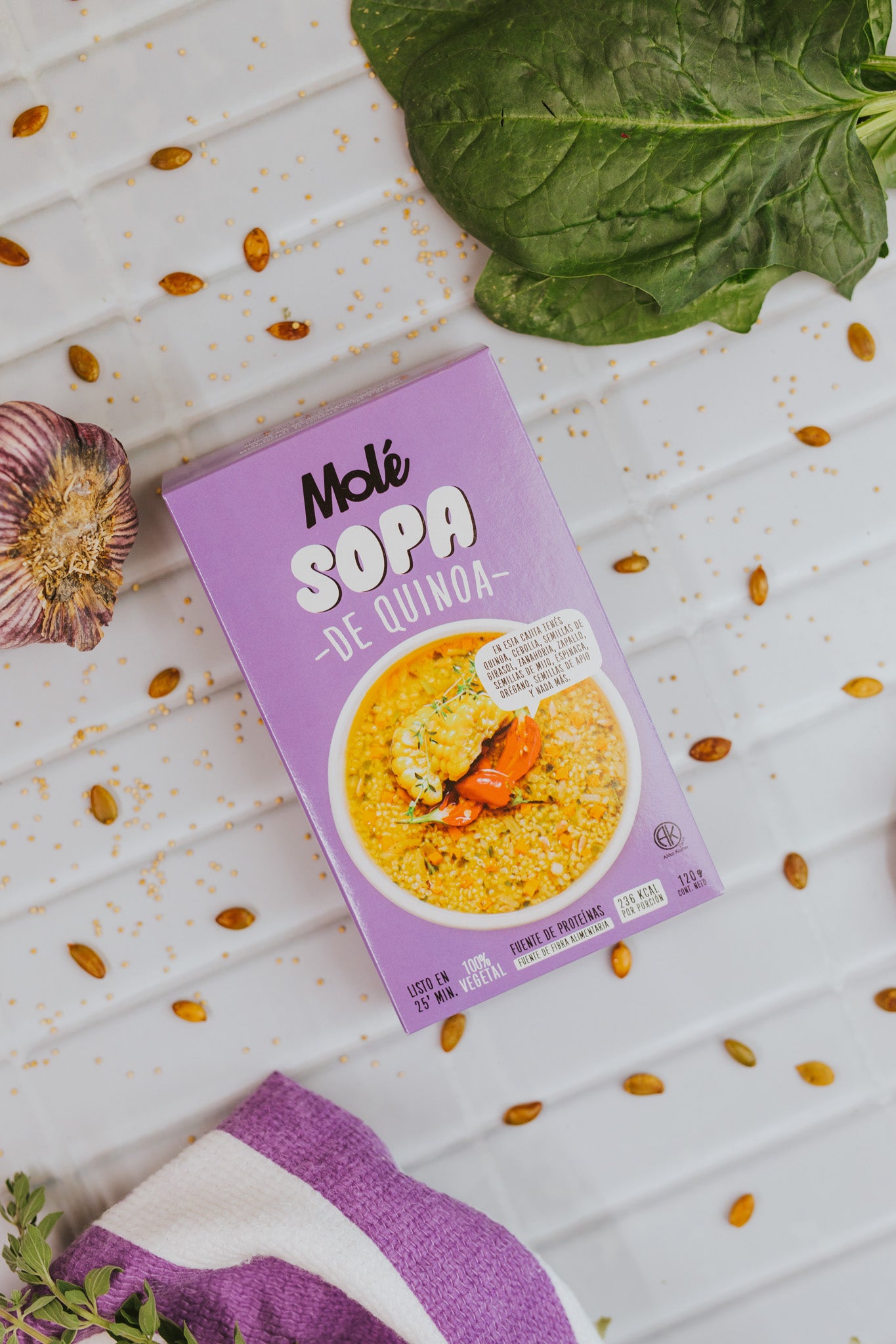 MOLÉ SOPA DE QUINOA VEGANA SIN GLUTEN 120g vencimiento 03/12/2025