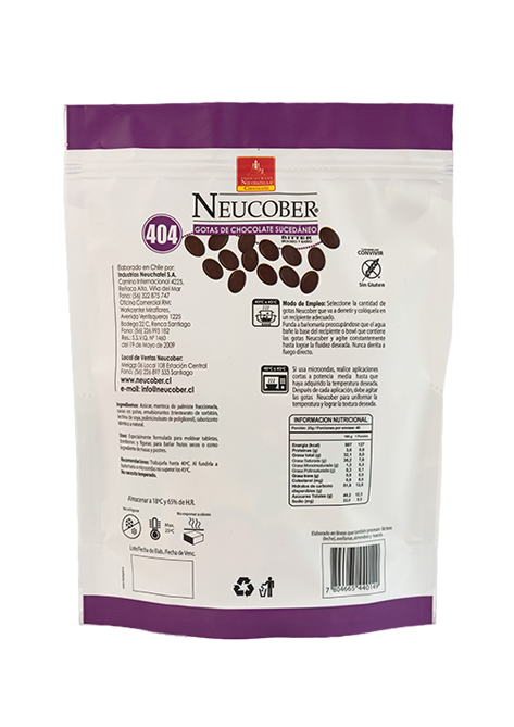 NEUCOBER COBERTURA CHOCOLATE AMARGO SUAVE SIN GLUTE 1KL (COD 404)