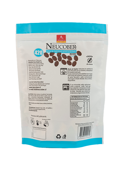 NEUCOBER COBERTURA CHOCOLATE LECHE HUEVOS Y FIGURAS SIN GLUTEN 1KG (COD 420)