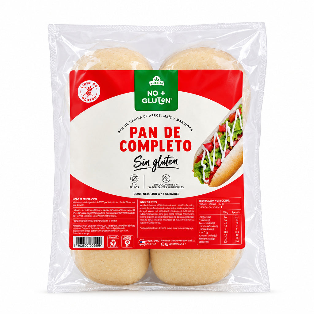 PAN DE COMPLETO SIN GLUTEN NUTRISA 400G