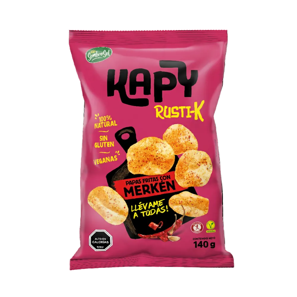 KAPY PAPAS FRITAS RUSTIK MERKEN 140G SIN GLUTEN VEGANO