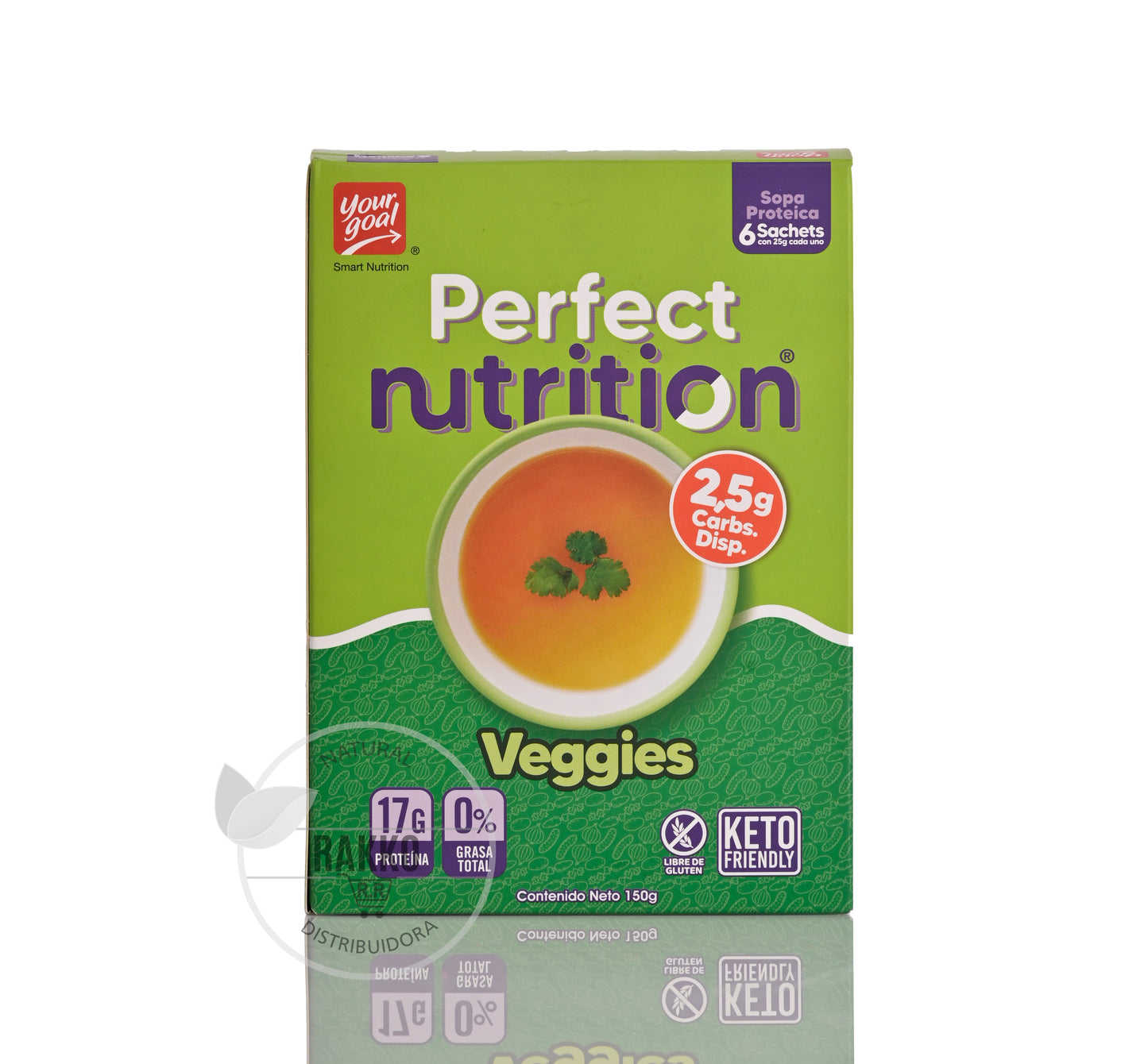 SOPA PROTEICA SABOR VEGETALES SIN GLUTEN 150g (6 SACHET)