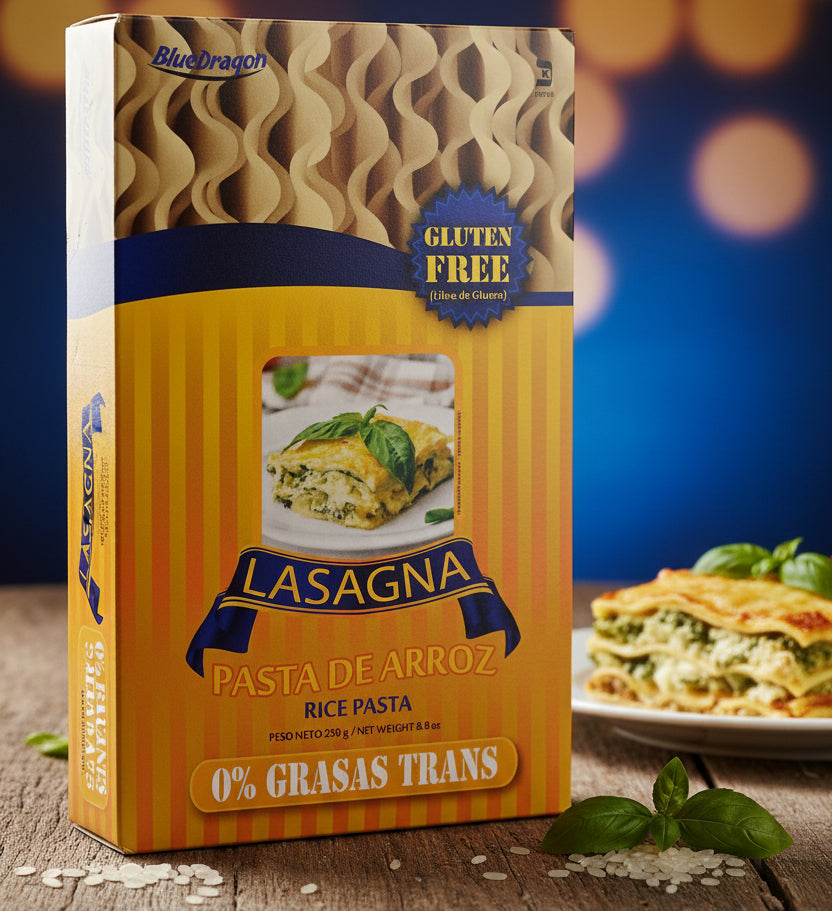 PASTA LASAGNA SIN GLUTEN BLUEDRAGON 250G