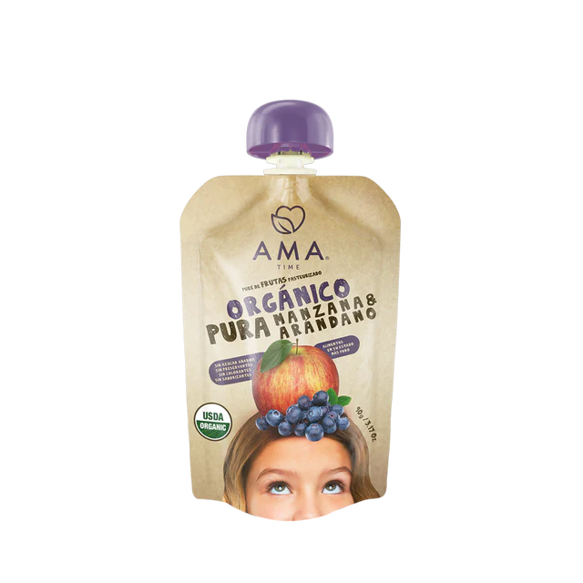 AMA PURE DE MANZANA ARANDANO ORGANICO 90g