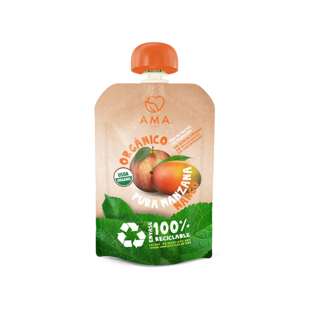 AMA PURE DE MANZANA MANGO ORGANICO 90g