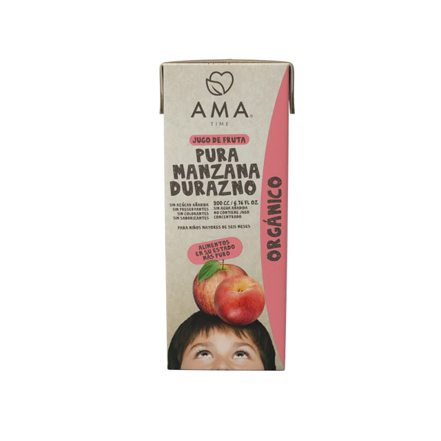 AMA JUGO MANZANA DURAZNO ORGANICO 200ML