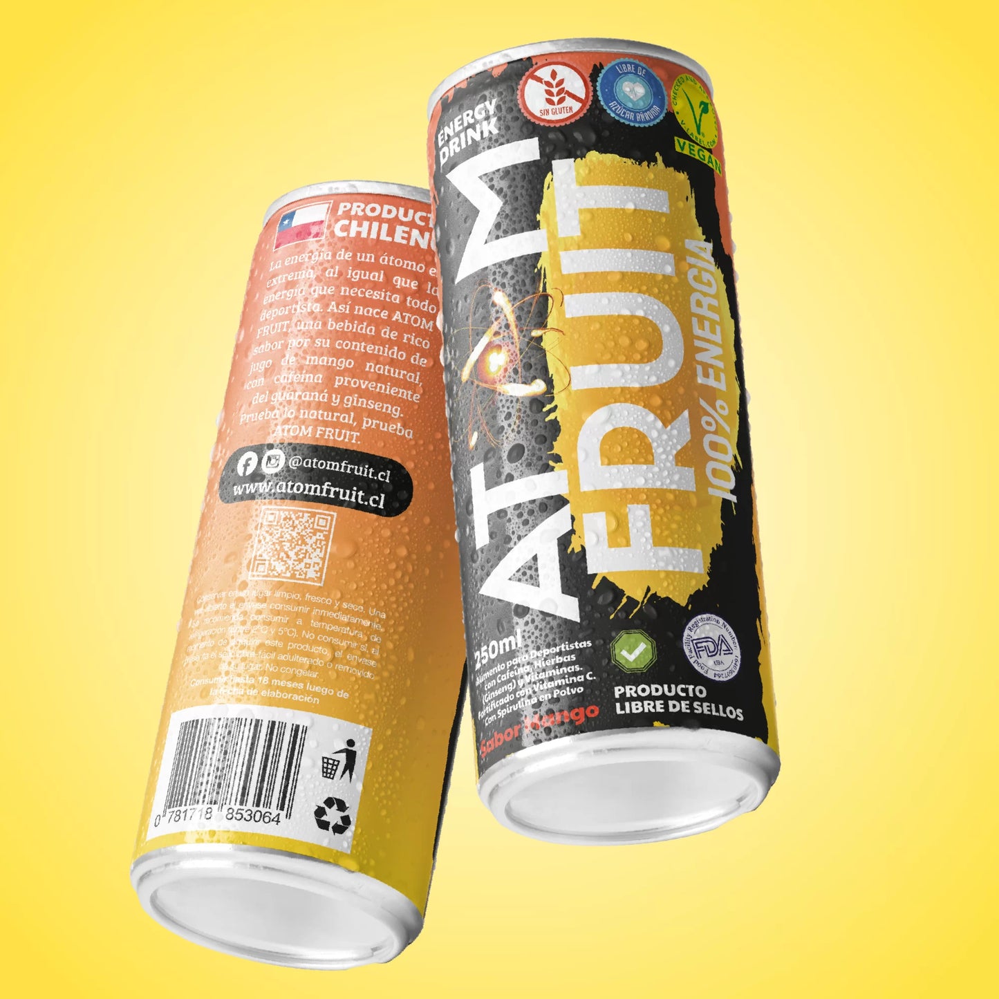 BEBIDA ENERGETICA MANGO SIN GLUTEN Y VEGANA 250ML