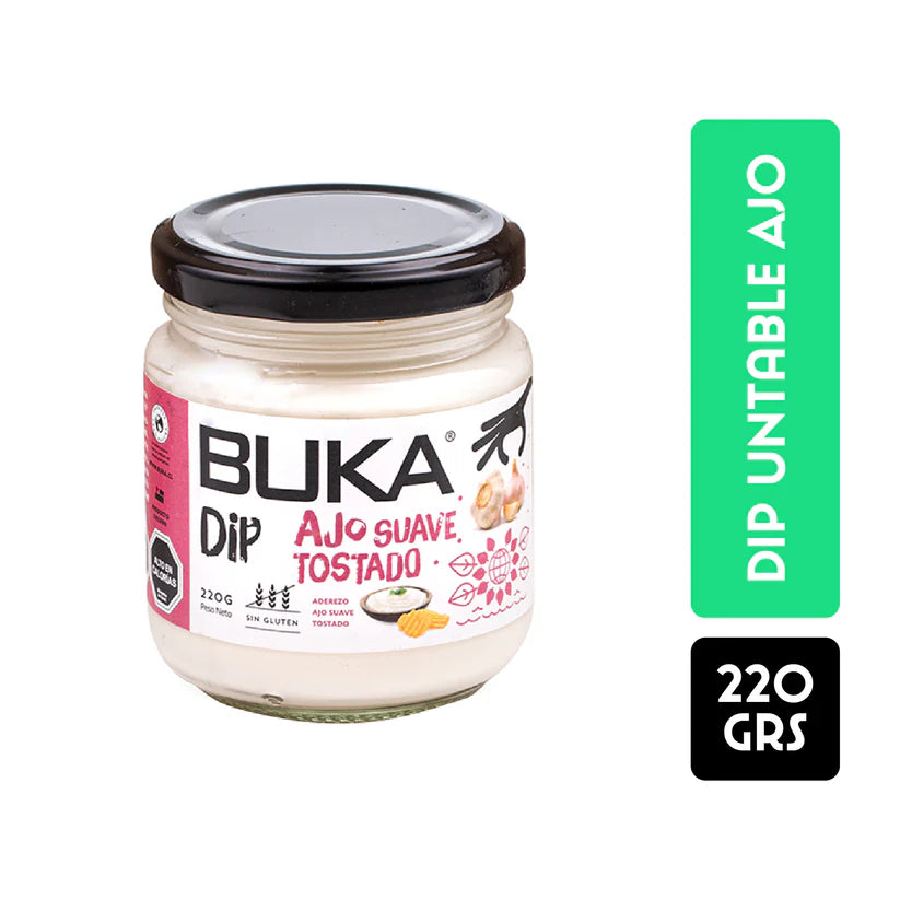 BUKA DIPS AJO SUAVE TOSTADO SIN GLUTEN 220GRS