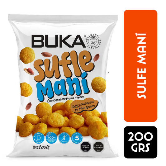 BUKA SUFLE DE MANI SIN GLUTEN VEGANO 200g