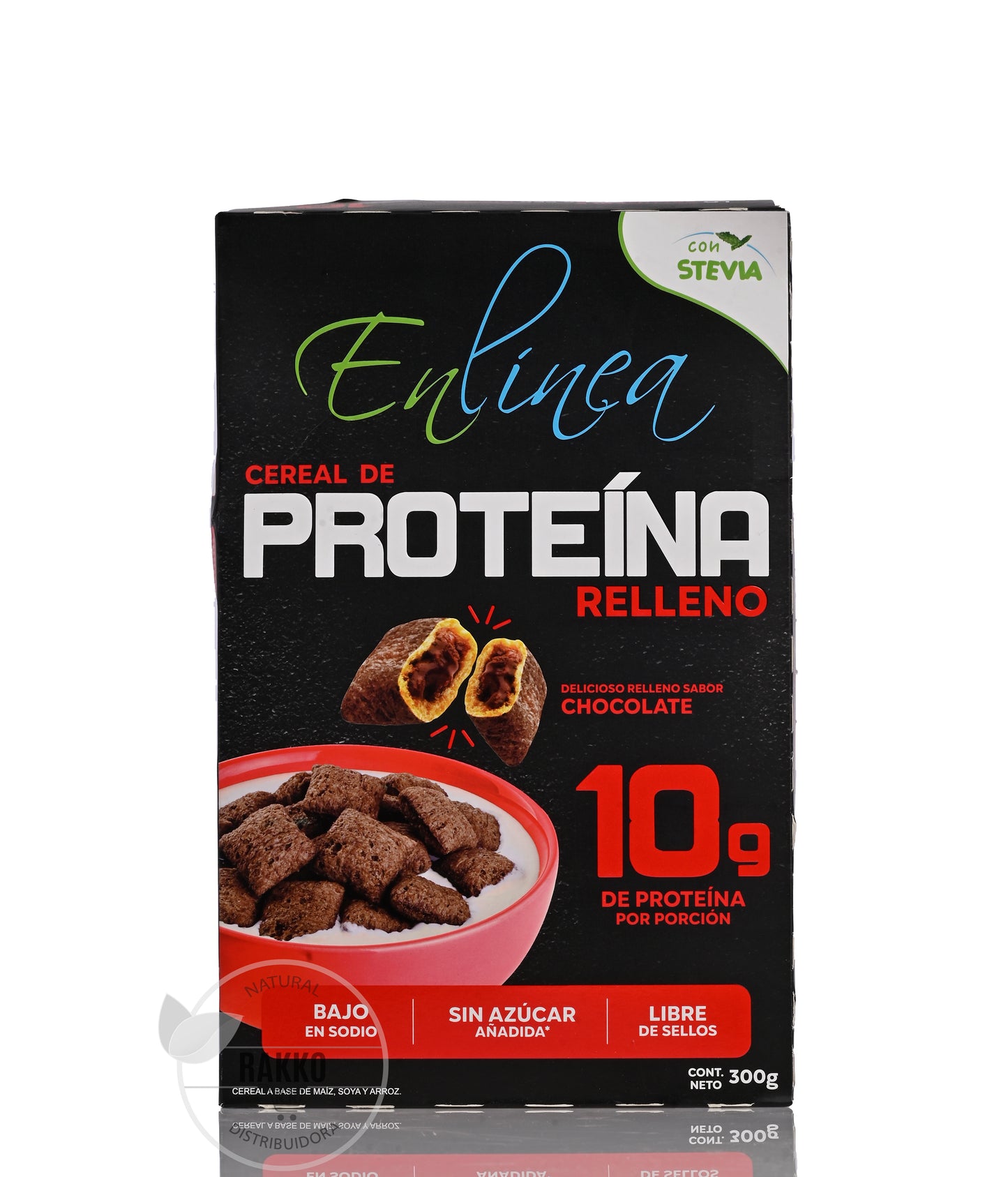 EN LINEA CEREAL DE PROTEINA RELLENO DE CHOCOLATE SIN AZUCAR 300g