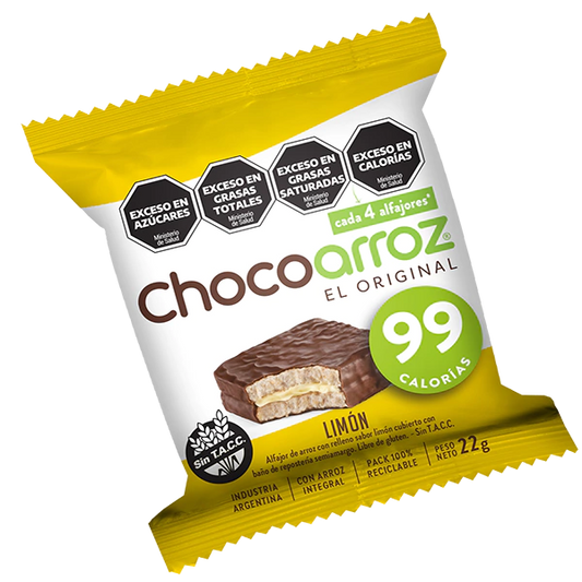 ALFAJOR DE ARROZ RELLENO CREMA LIMON SIN GLUTEN  22grs