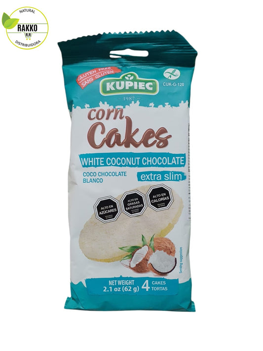 CORN CAKES CHOCOLATE BLANCO Y COCO KUPIEC 62g