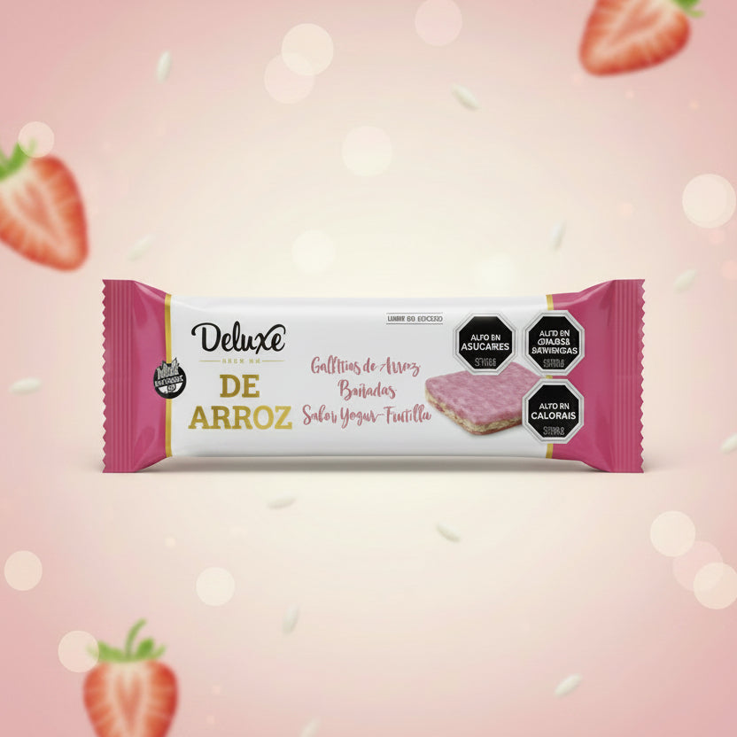 GALLETAS DE ARROZ CUBIERTAS EN YOGHURT FRUTILLA SIN GLUTEN 115G