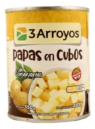 3 ARROYOS ENLATADO CONSERVA PAPA EN CUBOS 350GR
