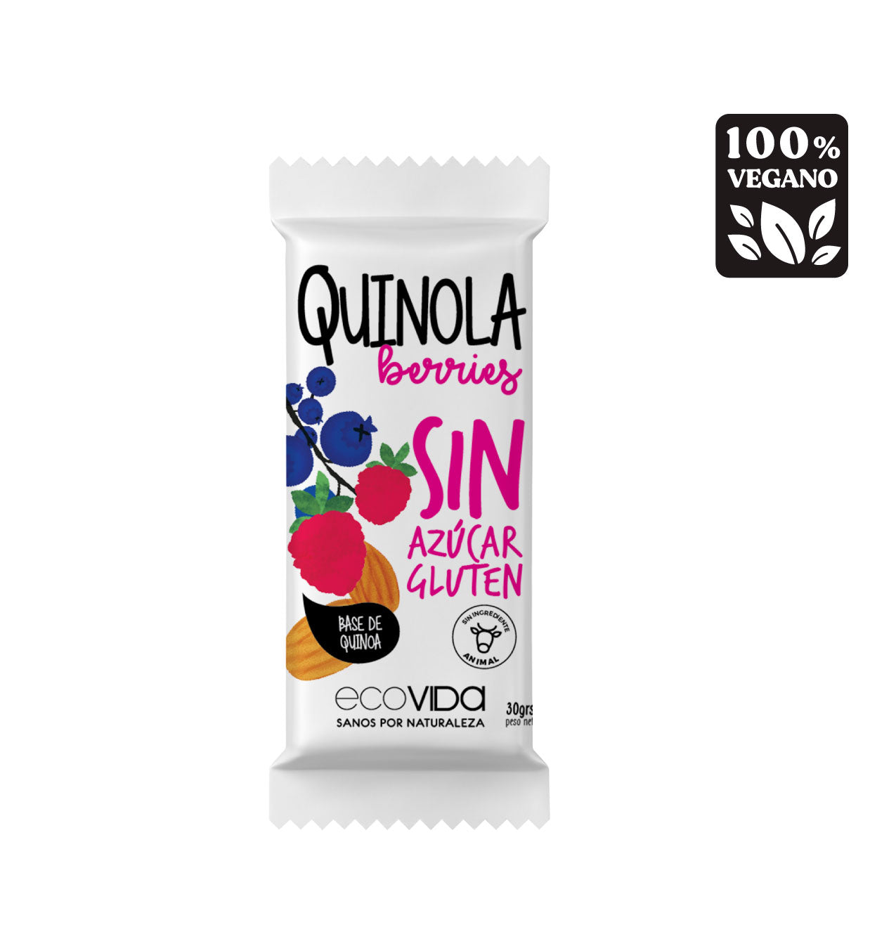 ECOVIDA BARRA QUINOLA BERRIES SIN GLUTEN 30g