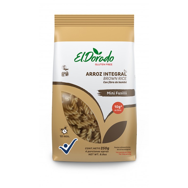 PASTA MINI FUSILLI DE ARROZ INTEGRAL SIN GLUTEN 250g