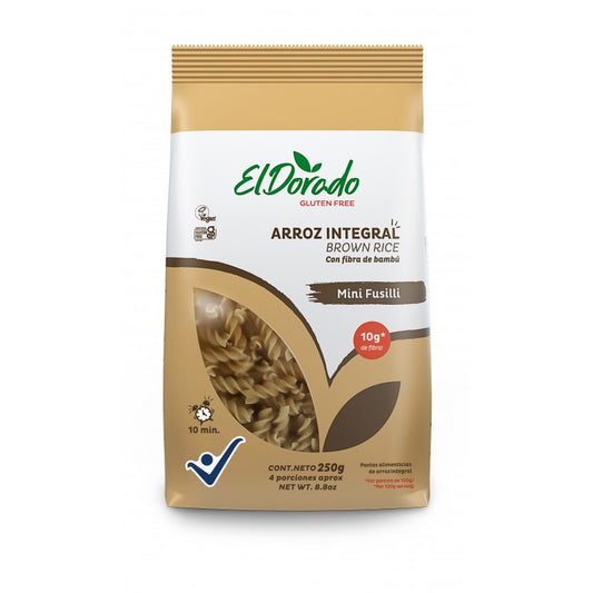 PASTA MINI FUSILLI DE ARROZ INTEGRAL SIN GLUTEN 250g