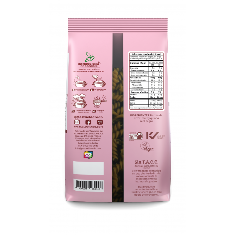 PASTA FUSILLI DE QUINOA SIN GLUTEN 250g