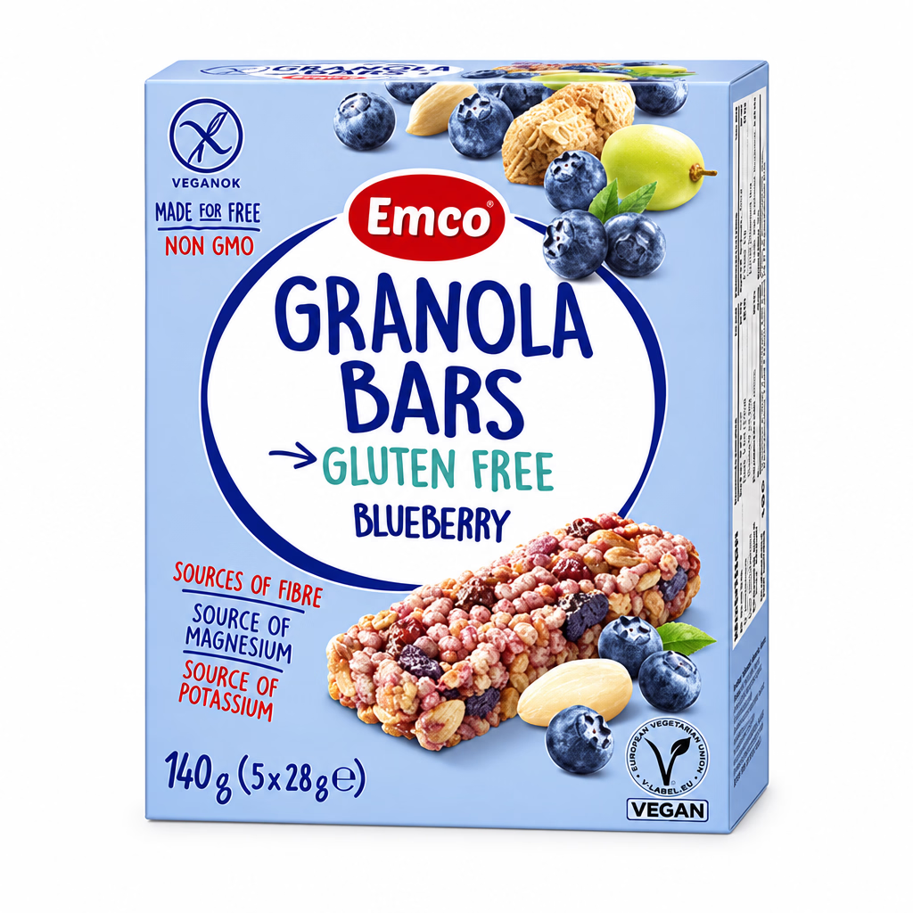 EMCO BARRAS DE GRANOLA Y ARANDANOS SIN GLUTEN 5UN 28G Liquidación 25.11.2026