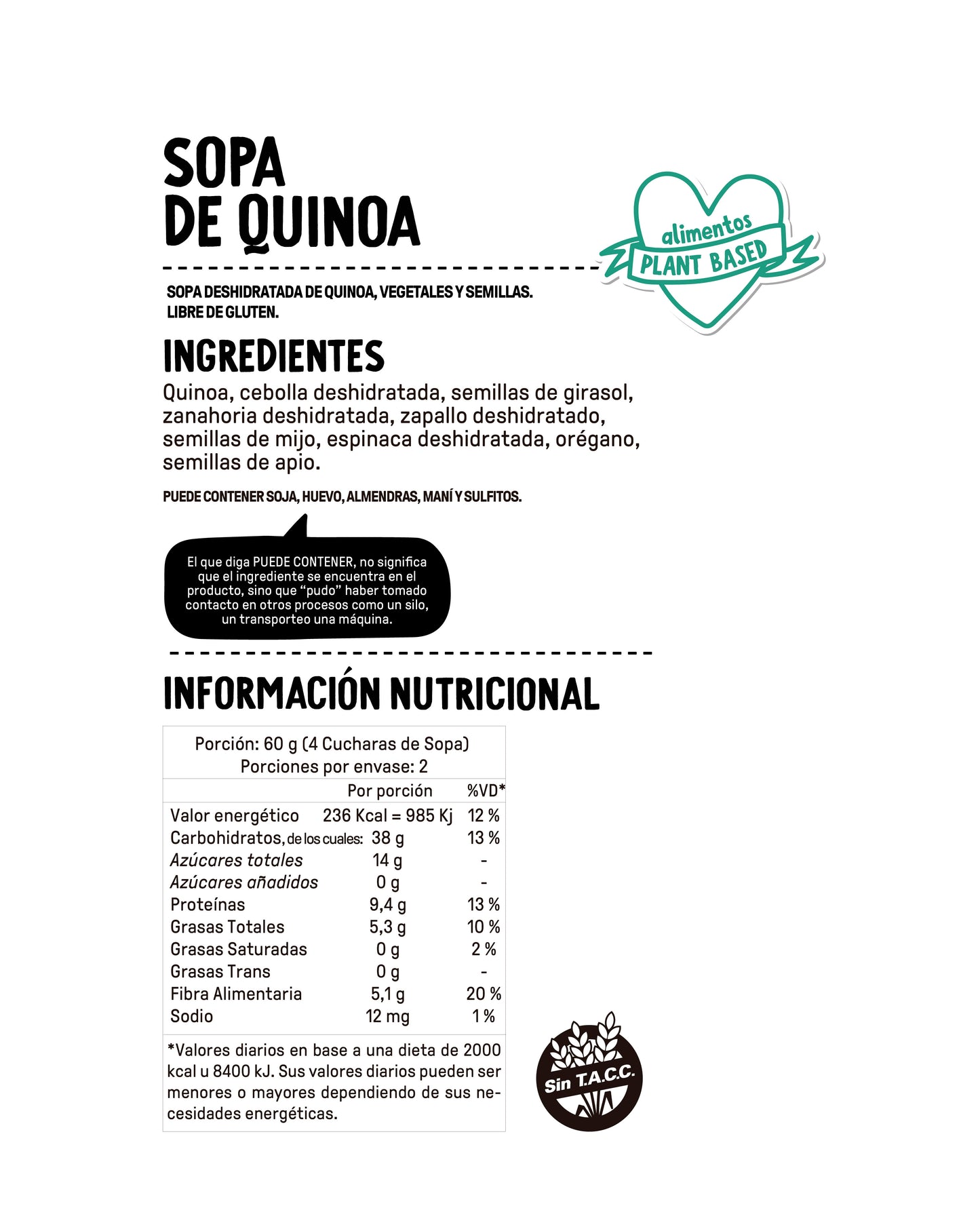 MOLÉ SOPA DE QUINOA VEGANA SIN GLUTEN 120g vencimiento 03/12/2025