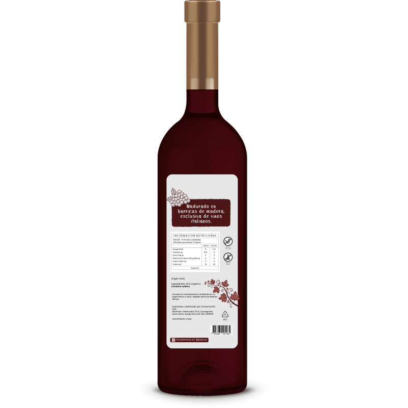 VINAGRE DE VINO TINTO KOE VEGANOS SIN GLUTEN 500ml