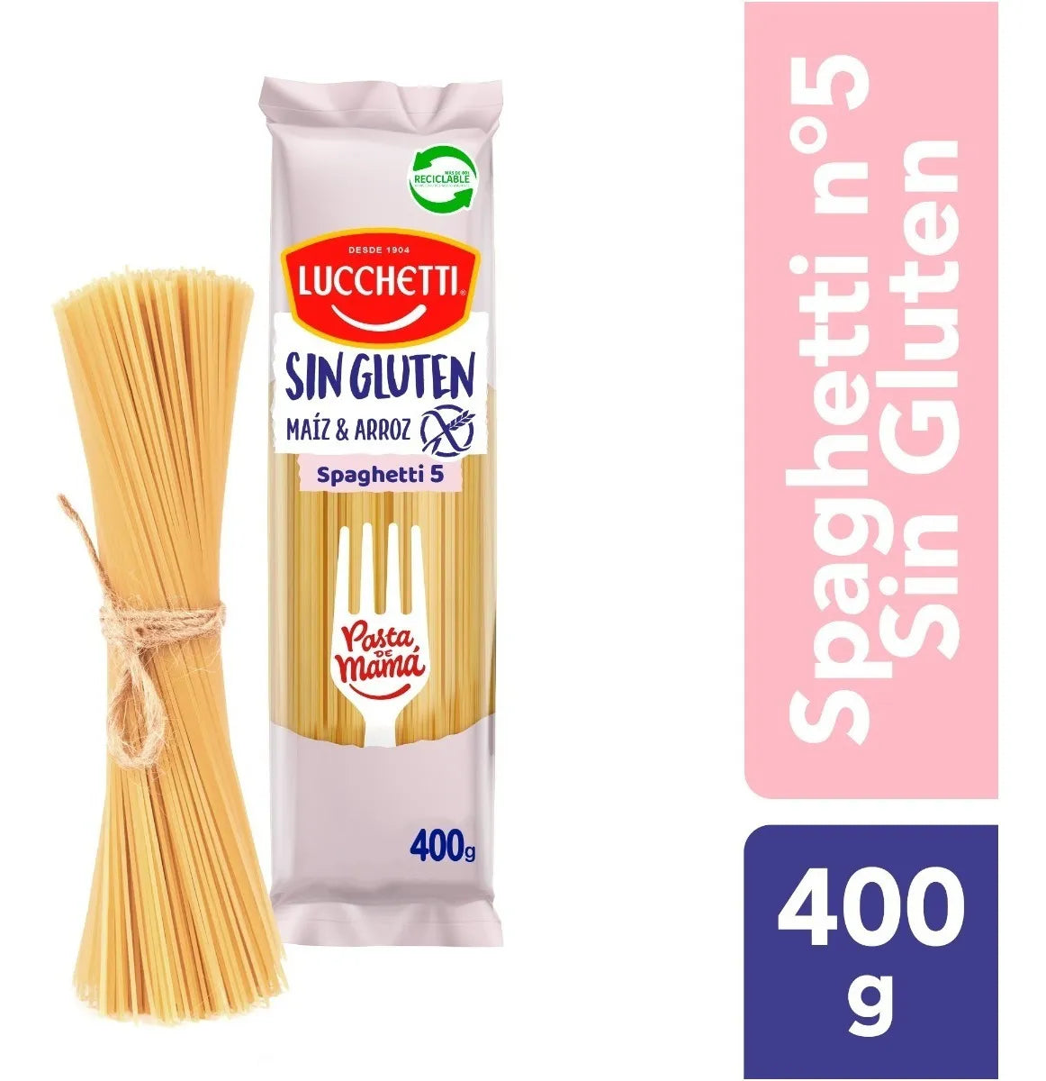 PASTA SPAGUETTI SIN GLUTEN LUCCHETTI 400gr liquidacion 28/02/2026