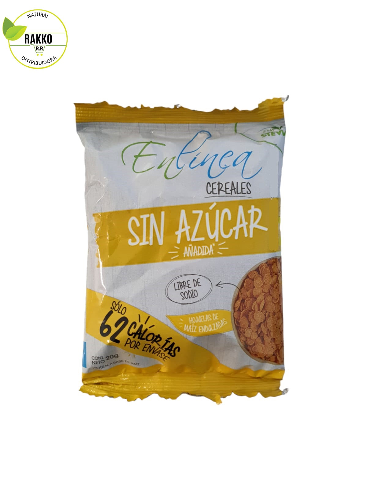 EN LINEA CEREAL HOJUELAS DE MAÍZ ENDULZADAS CON STEVIA  SIN AZUCAR 20g
