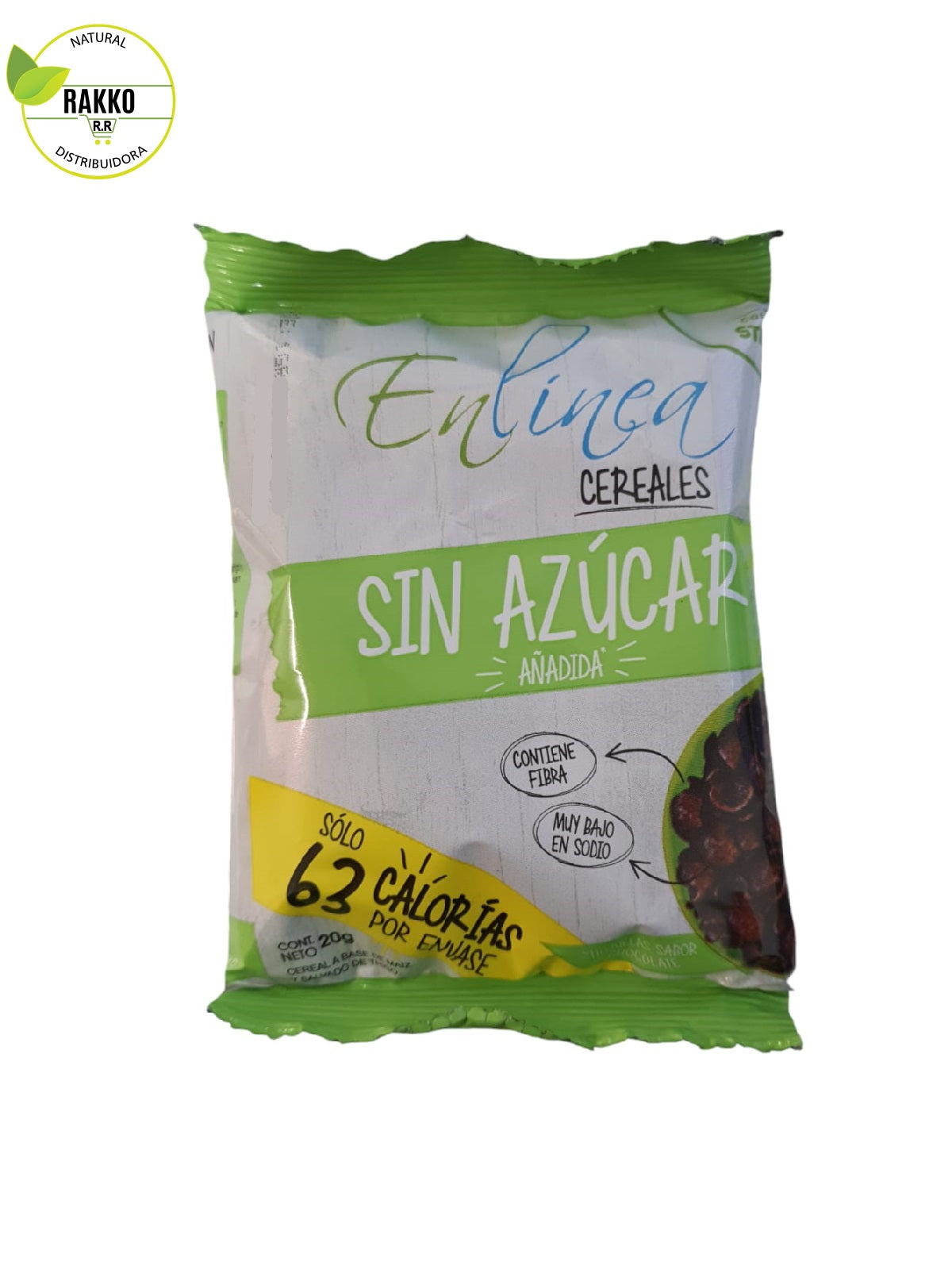 EN LINEA CEREAL HOJUELAS SABOR CHOCOLATE SIN AZUCAR 20g