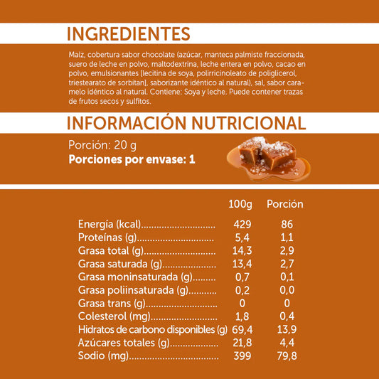 MIZOS GALLETAS DE MAIZ SABOR CARAMELO 20g