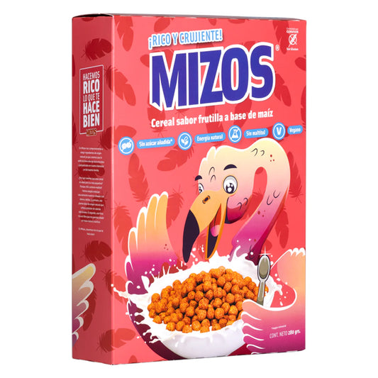 CEREAL DE  MAIZ SABOR FRUTILLA SIN GLUTEN VEGANO 280 g vencimiento 07/06/2026