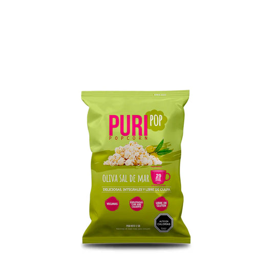 PURIPOP POPCORN OLIVA SAL DE MAR VEGANO SIN GLUTEN 12g