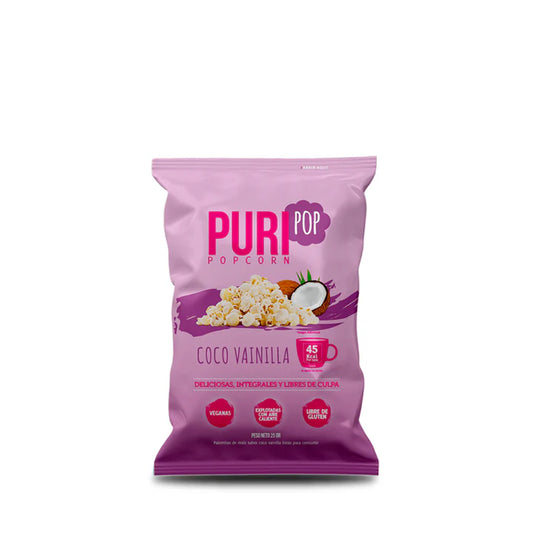 PURIPOP POPCORN COCO & VAINILLA VEGANA SIN GLUTEN 25g